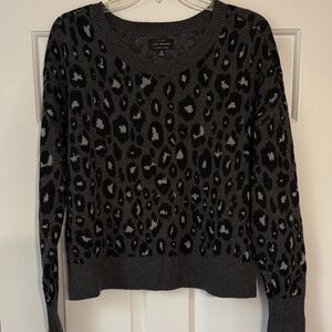 Lucky Brand Women's Leopard Print Sweater - Black and Gray